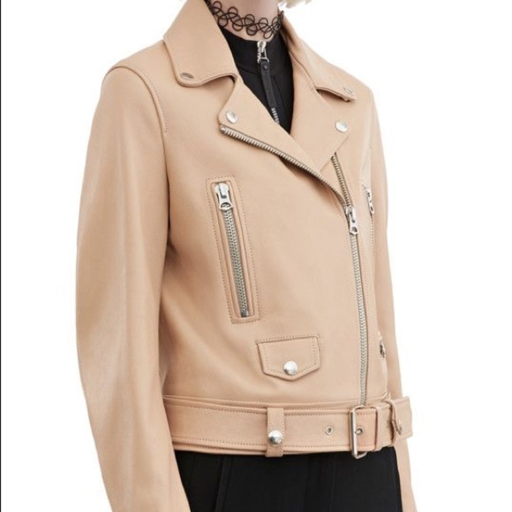 SOLD Acne studios mock leather jacket peach